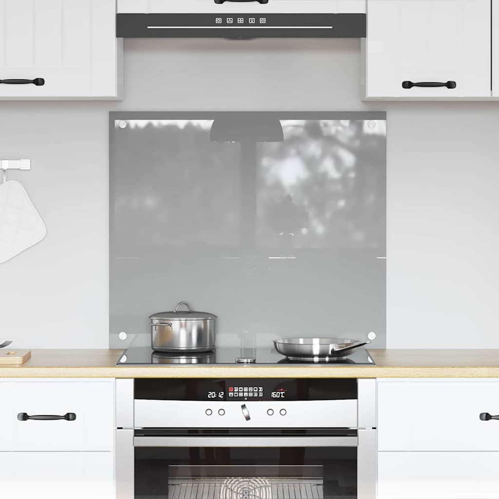 Vidaxl keuken spatscherm lichtgrijs 70 x 60 cm gehard glas
