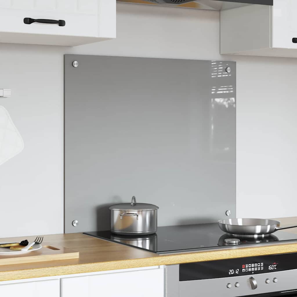 Vidaxl keuken spatscherm lichtgrijs 70 x 60 cm gehard glas