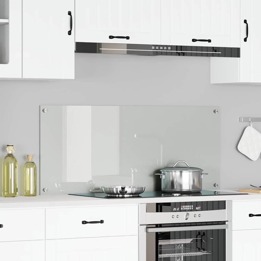 Vidaxl keuken spatscherm doorzichtig 120 x 50 cm gehard glas