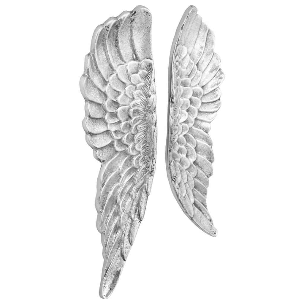 Vidaxl vleugels beeldhouwwerk zilver 31 x 5 x 91 cm aluminium
