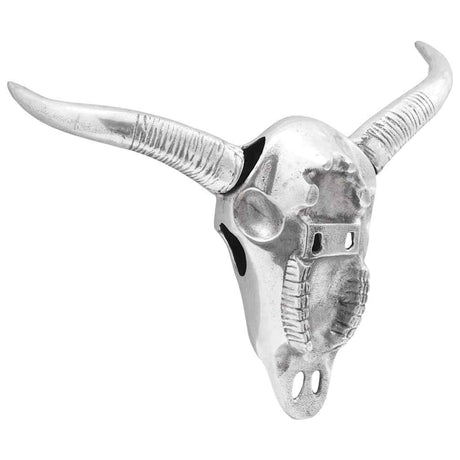 Vidaxl bullschedel zilver 34 x 13 x 53 cm aluminium