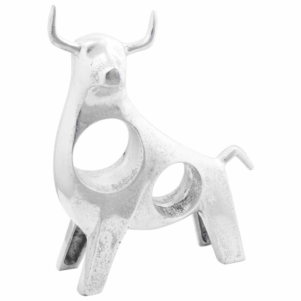 Vidaxl stierensculptuur zilver 22 x 9.5 x 34 cm aluminium
