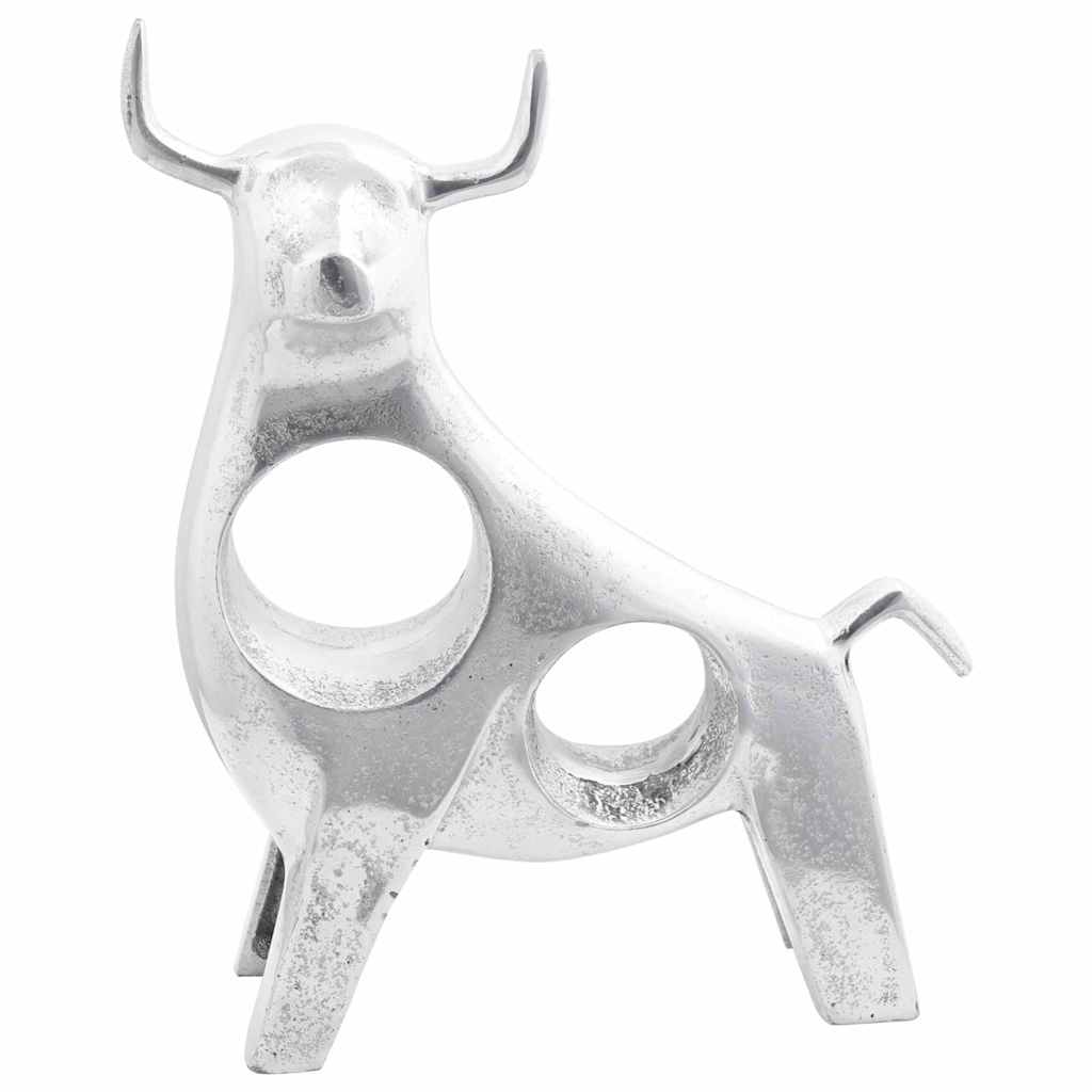 Vidaxl stierensculptuur zilver 22 x 9.5 x 34 cm aluminium