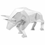 Vidaxl stierensculptuur zilver 74 x 23 x 39 cm aluminium