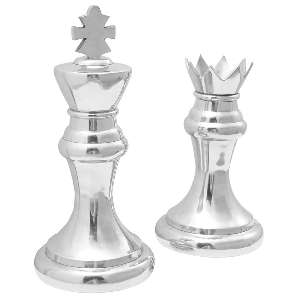 Vidaxl beelden 2 pcs zilver 17 x 17 x 42 cm aluminium