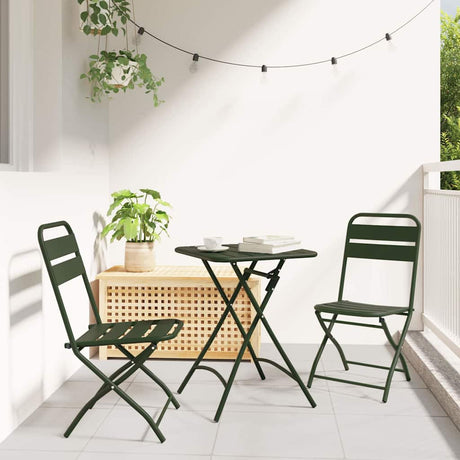 Vidaxl tuin opvouwbare stoel 2 st groen gepoedercoat staal