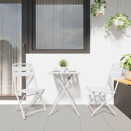 Vidaxl tuin opvouwbare stoel 2 st wit gepoedercoat staal