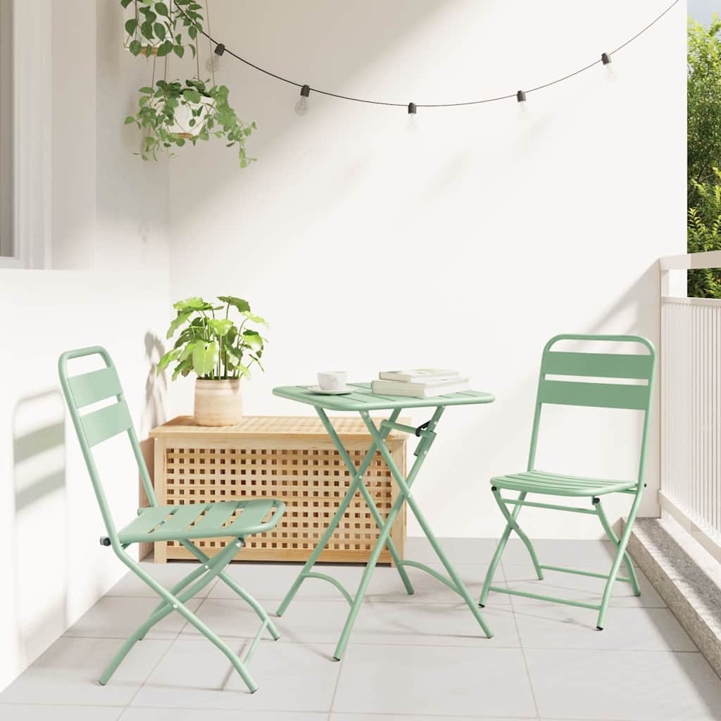 Vidaxl bistroset 3 st groen staal