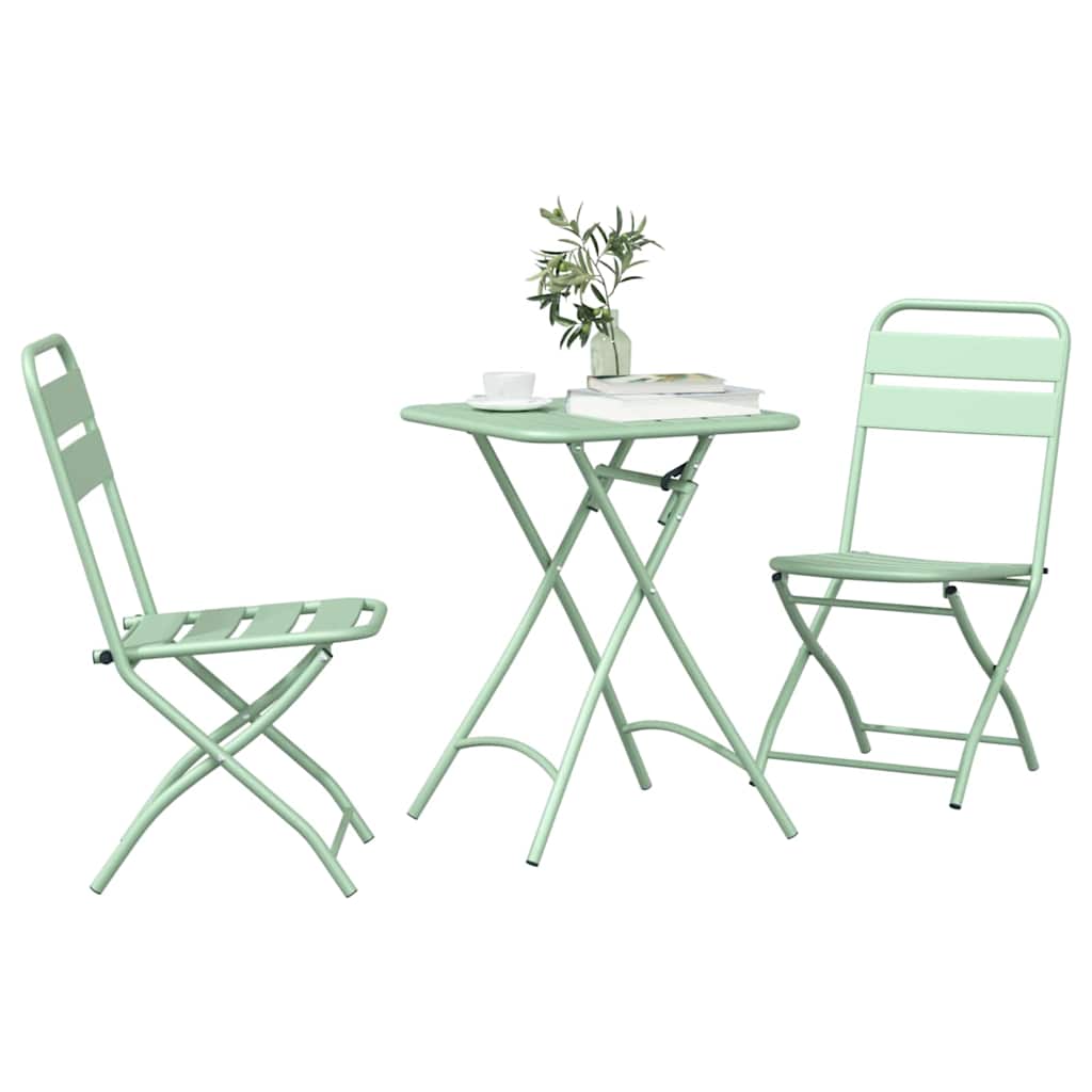 Vidaxl bistroset 3 st groen staal