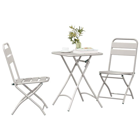 Vidaxl bistroset 3 st beige staal