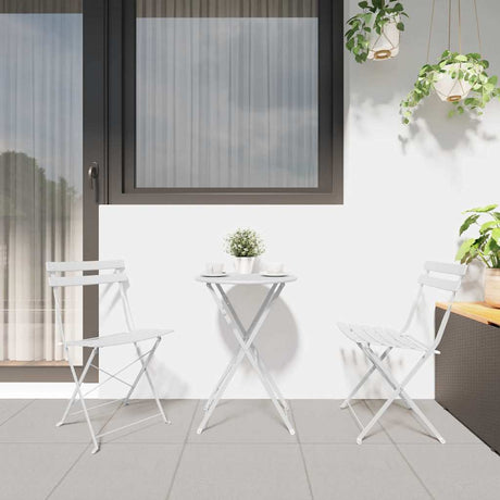 Vidaxl tuin opvouwbare stoel 2 st wit metaal