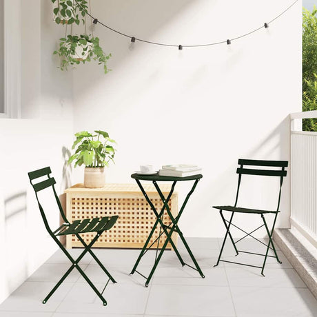 Vidaxl vouw bistro set 3 st bossen staal