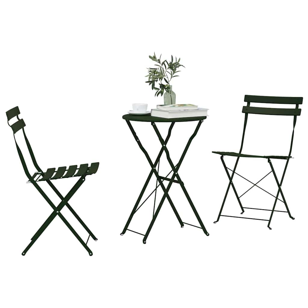 Vidaxl vouw bistro set 3 st bossen staal