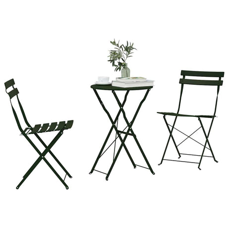 Vidaxl vouw bistro set 3 st bossen staal