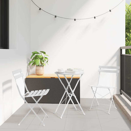 Vidaxl vouw bistro set 3 st wit staal