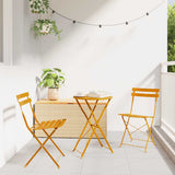 Vidaxl vouw bistro set 3 st mosterdgeel staal