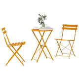 Vidaxl vouw bistro set 3 st mosterdgeel staal