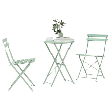 Vidaxl vouw bistro set 3 st sea foam staal