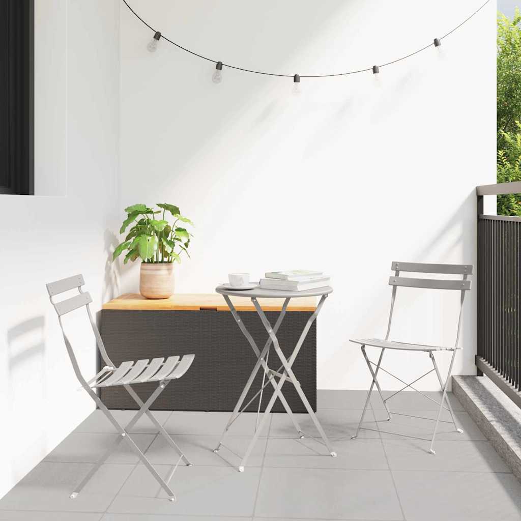 Vidaxl vouw bistro set 3 st beige staal