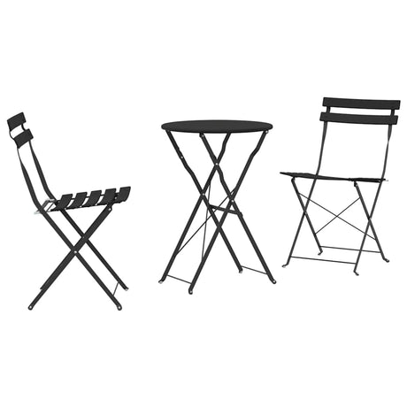 Vidaxl vouw bistro set 3 st antraciet staal
