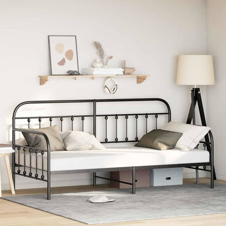 Vidaxl bedframe voor een daybed zwart 90 x 200 cm gepoedercoat staal
