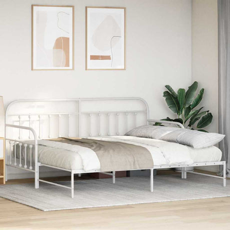 Vidaxl bedframe voor een daybed wit 90 x 190 cm gepoedercoat staal