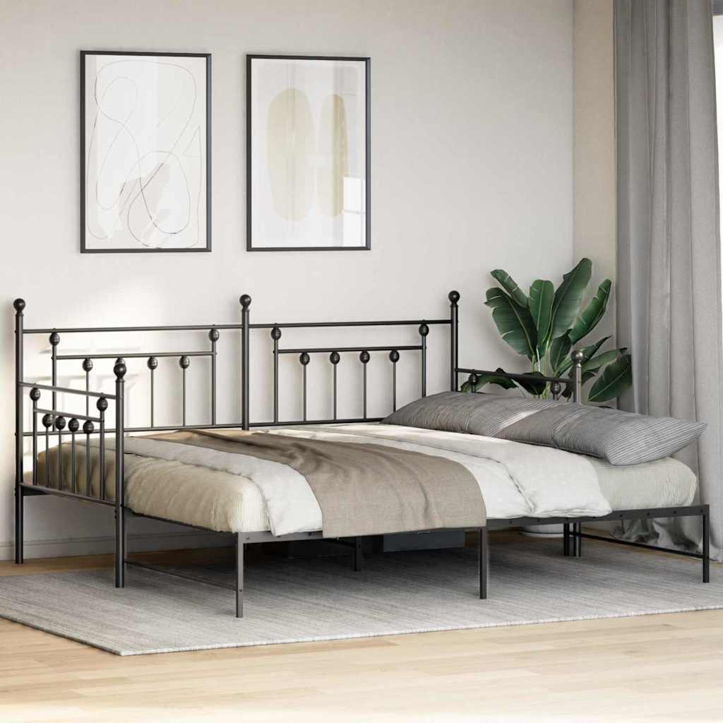 Vidaxl bedframe voor een daybed zwart 90 x 200 cm staal
