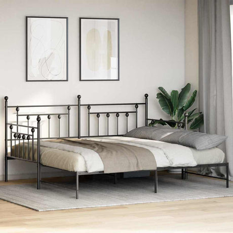 Vidaxl bedframe voor een daybed zwart 90 x 200 cm staal