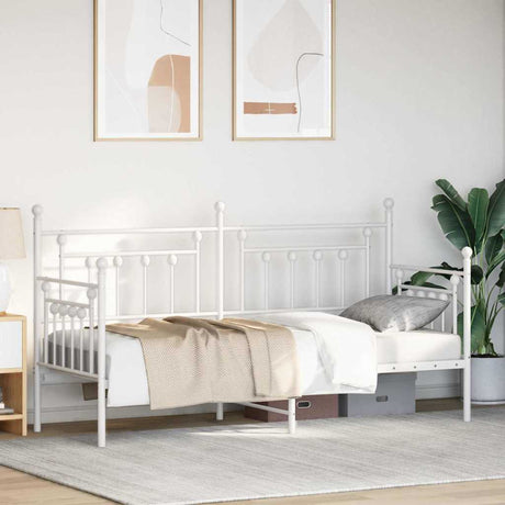 Vidaxl bedframe voor een daybed wit 75 x 190 cm staal