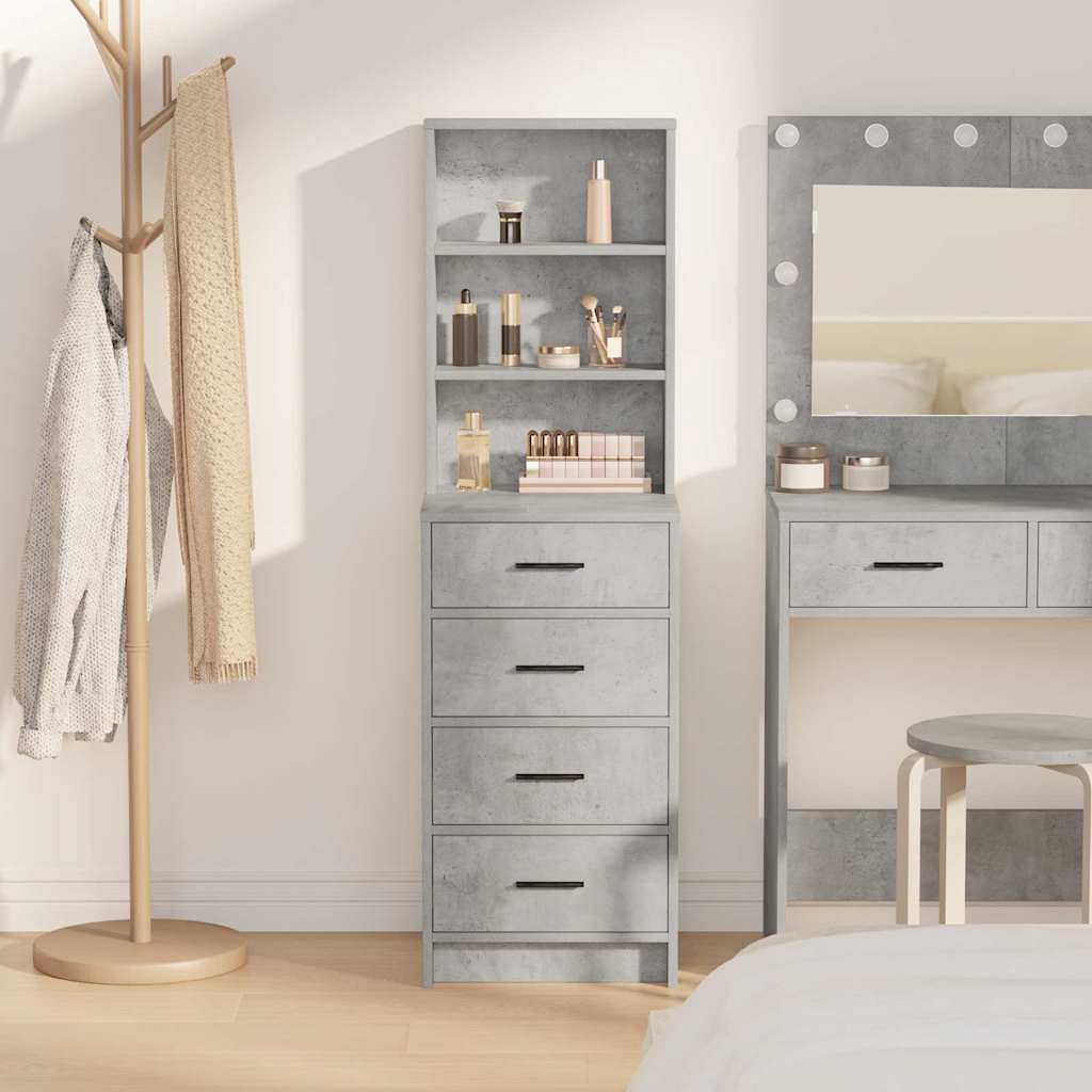 Vidaxl highboard betongrijs 40 x 41 x 135 cm bewerkt hout