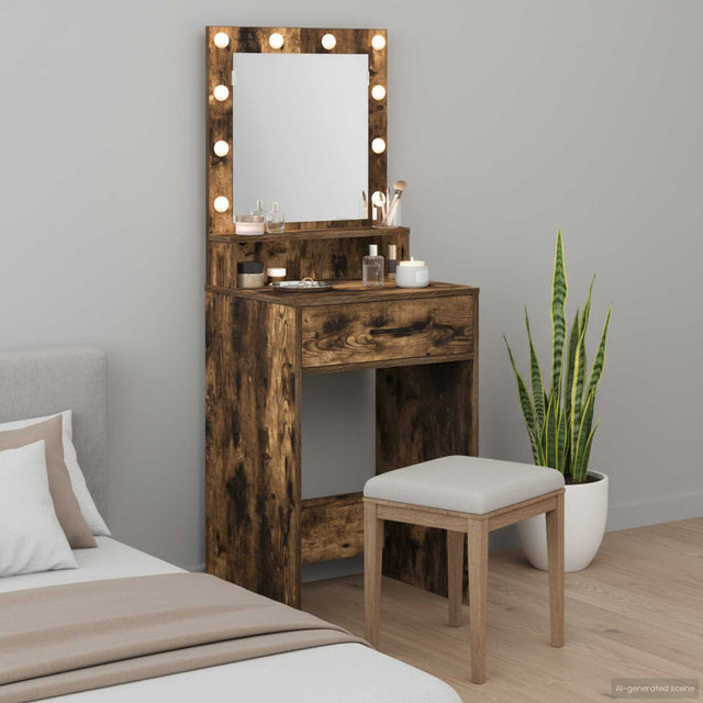 Vidaxl plafondtafel gerookt eiken 50 x 41 x 135 cm bewerkt hout