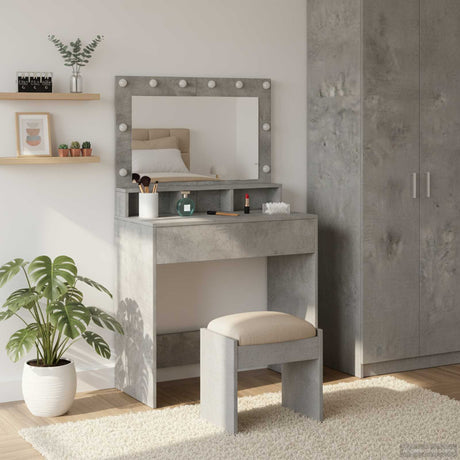 Vidaxl plafondtafel beton grijs 78,5 x 41 x 135 cm bewerkt hout