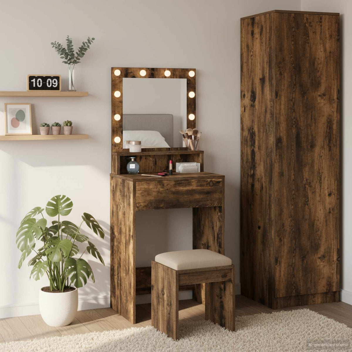 Vidaxl plafondtafel gerookt eiken 50 x 41 x 135 cm bewerkt hout