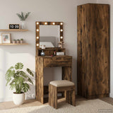 Vidaxl plafondtafel gerookt eiken 50 x 41 x 135 cm bewerkt hout