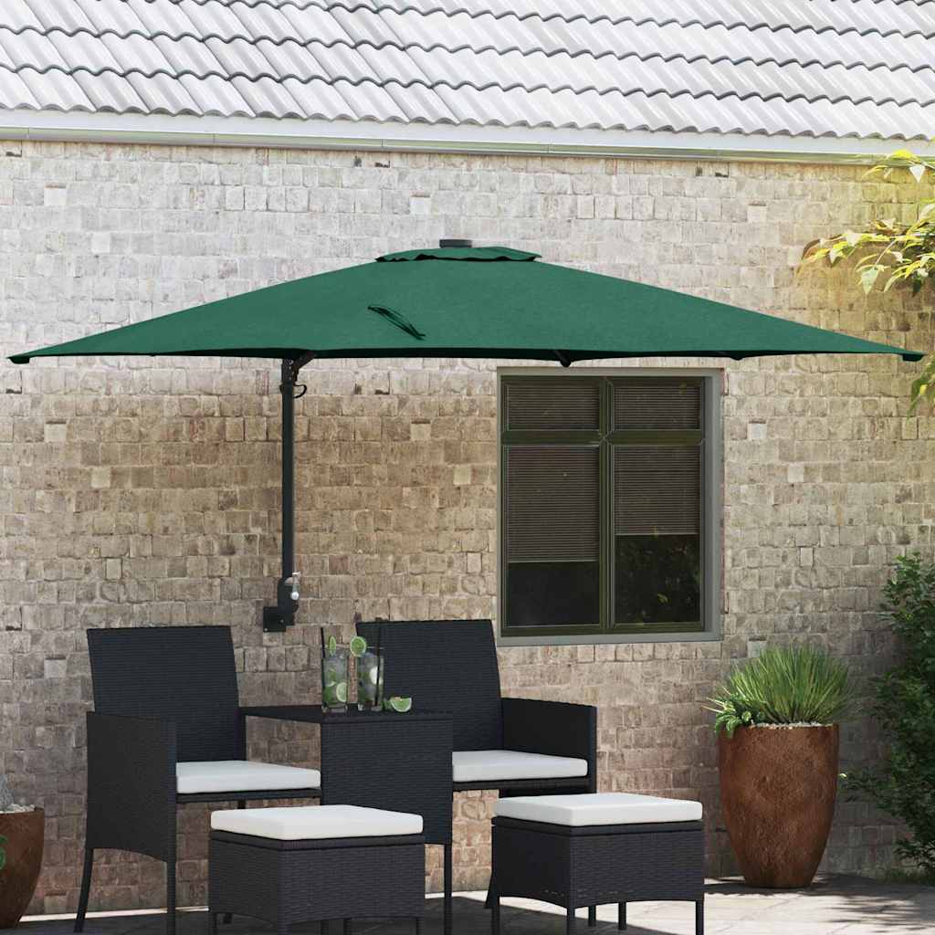 Vidaxl tuinparasol groen 248,5 x 247,5 x 160 cm polyester en staal