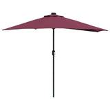 Vidaxl tuinparasol bordeaux rood 294 x 150 x 224 cm polyester en staal