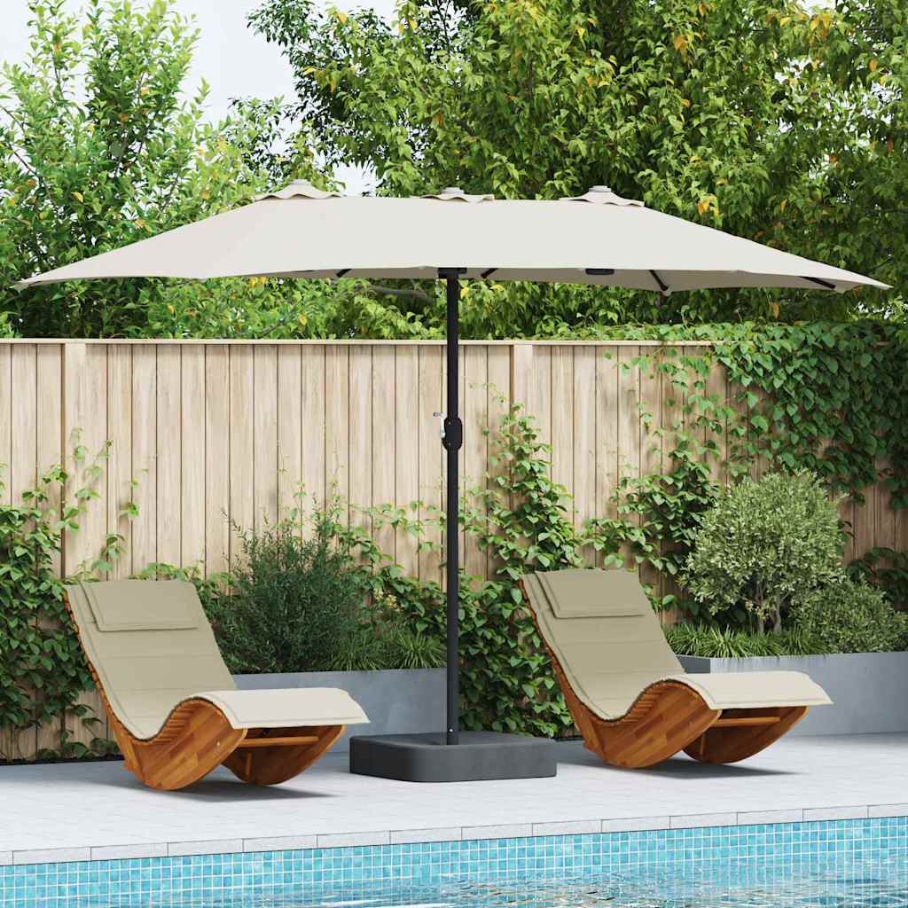 Vidaxl tuinparasol zand 385 x 209 x 244 cm polyester en staal