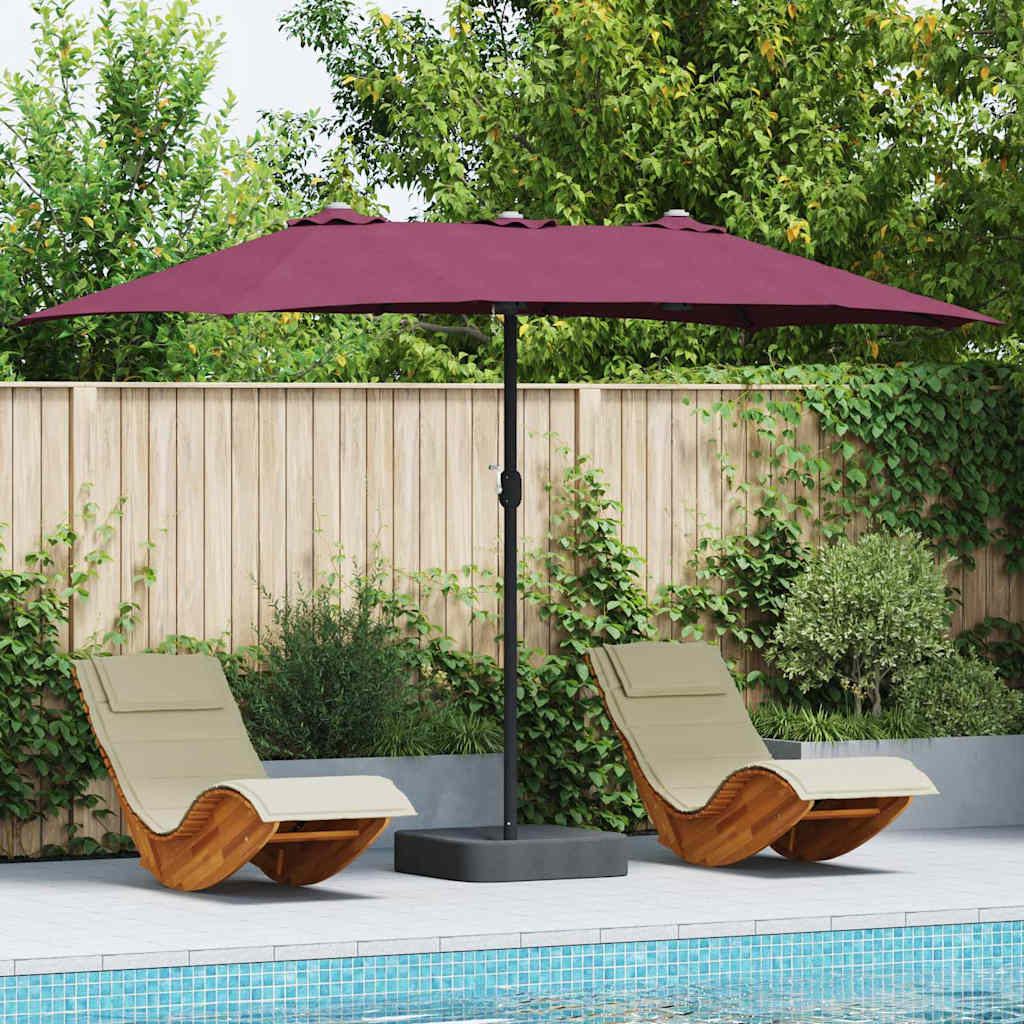 Vidaxl tuinparasol bordeaux rood 385 x 209 x 244 cm polyester en staal