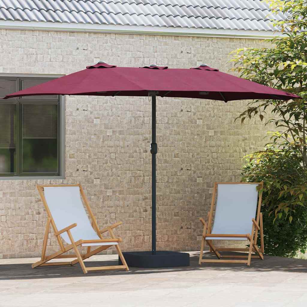 Vidaxl tuinparasol bordeaux rood 385 x 209 x 244 cm polyester en staal