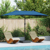 Vidaxl tuinparasol azurblauw 385 x 209 x 244 cm polyester en staal