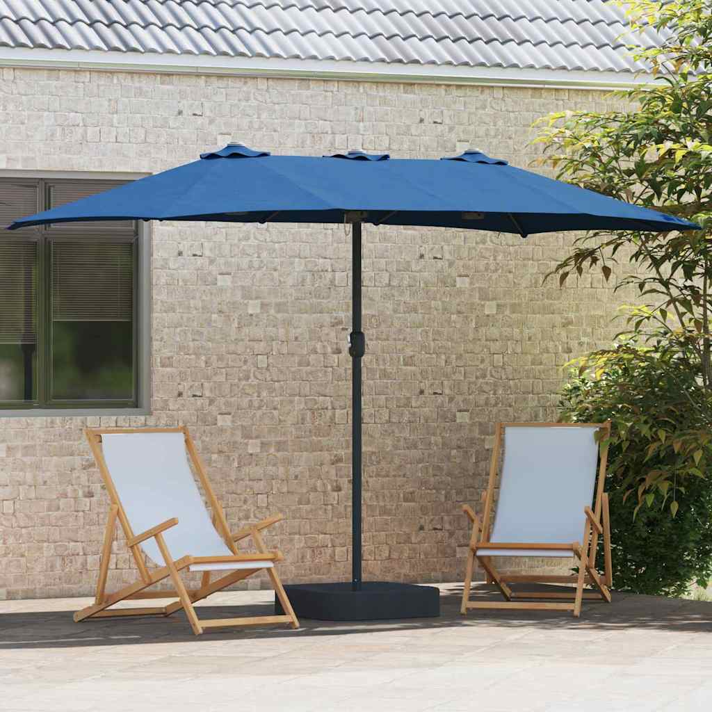 Vidaxl tuinparasol azurblauw 385 x 209 x 244 cm polyester en staal