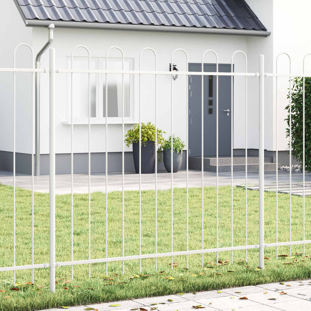 Vidaxl tuinhek 2 pcs wit 3,4 x 1,5 m poedercoating staal