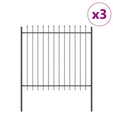 Vidaxl tuinhek 3 pcs grijs 5,1 x 1,5 m poedercoating staal