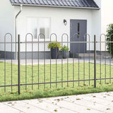 Vidaxl tuinhek 3 pcs grijs 5,1 x 1,2 m poedercoating staal