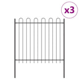 Vidaxl tuinhek 3 pcs grijs 5,1 x 1,5 m poedercoating staal