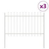 Vidaxl tuinhek 3 pcs wit 5,1 x 0,8 m poedercoating staal