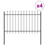 Vidaxl tuinhek 4 pcs grijs 6,8 x 0,8 m poedercoating staal