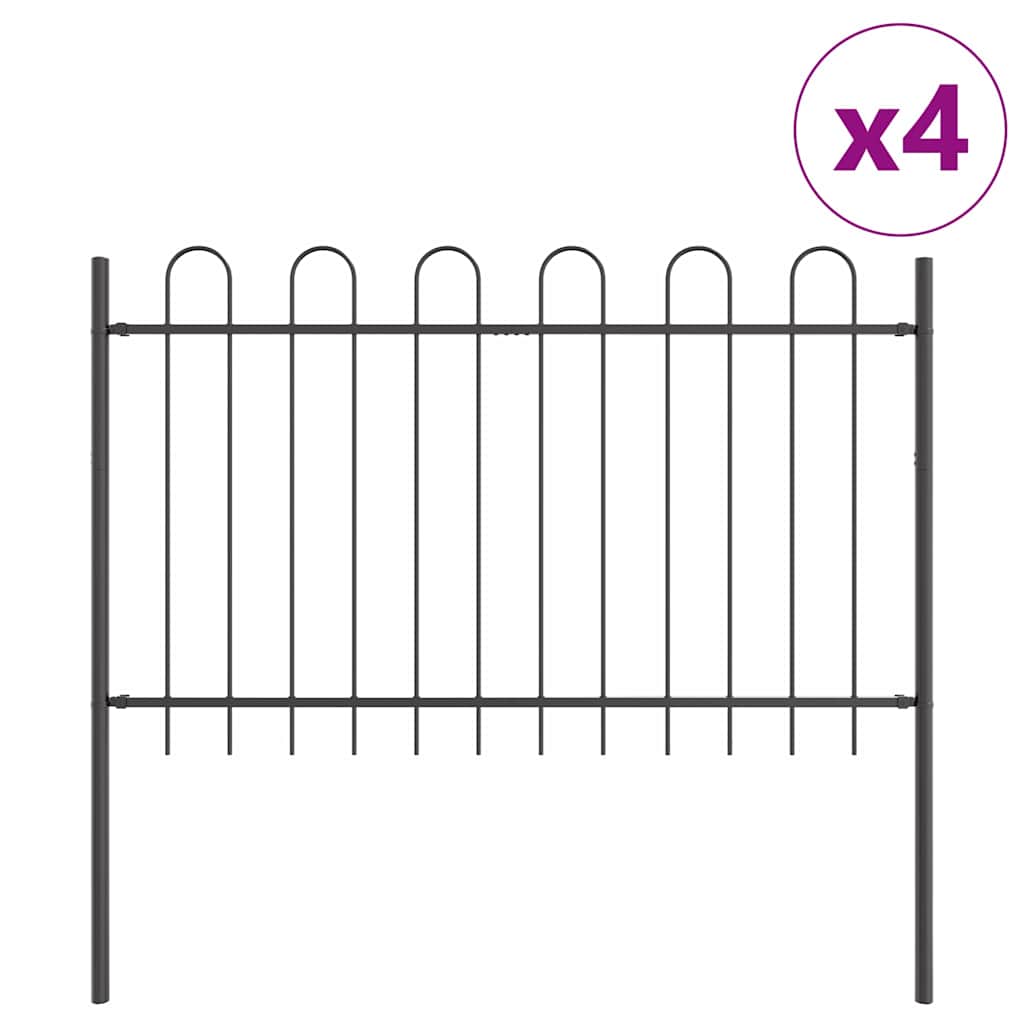 Vidaxl tuinhek 4 pcs grijs 6,8 x 0,8 m poedercoating staal