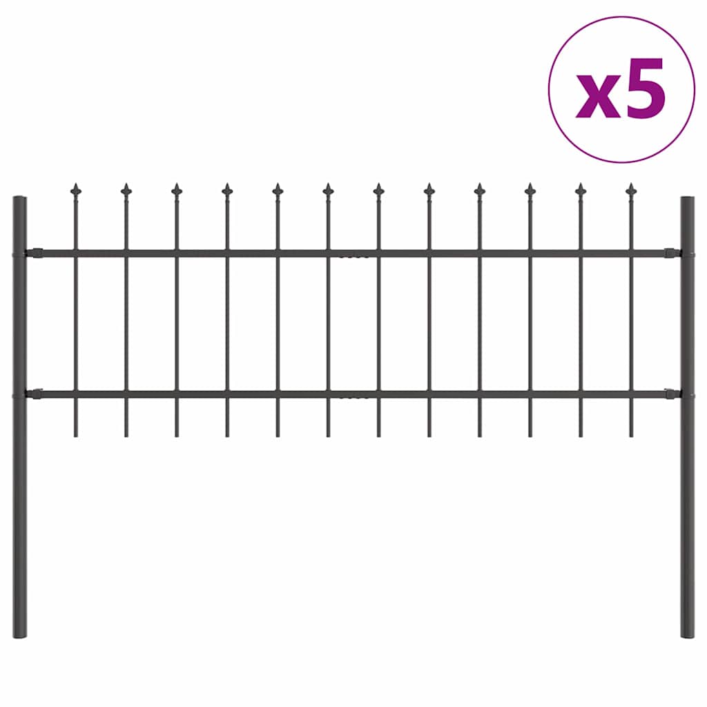 Vidaxl tuinhek 5 pcs grijs 8,5 x 0,6 m poedercoating staal