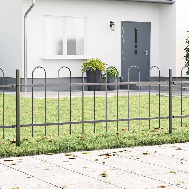 Vidaxl tuinhek boxtel 5 st 8,5 x 0,6 m poedercoating staal grijs